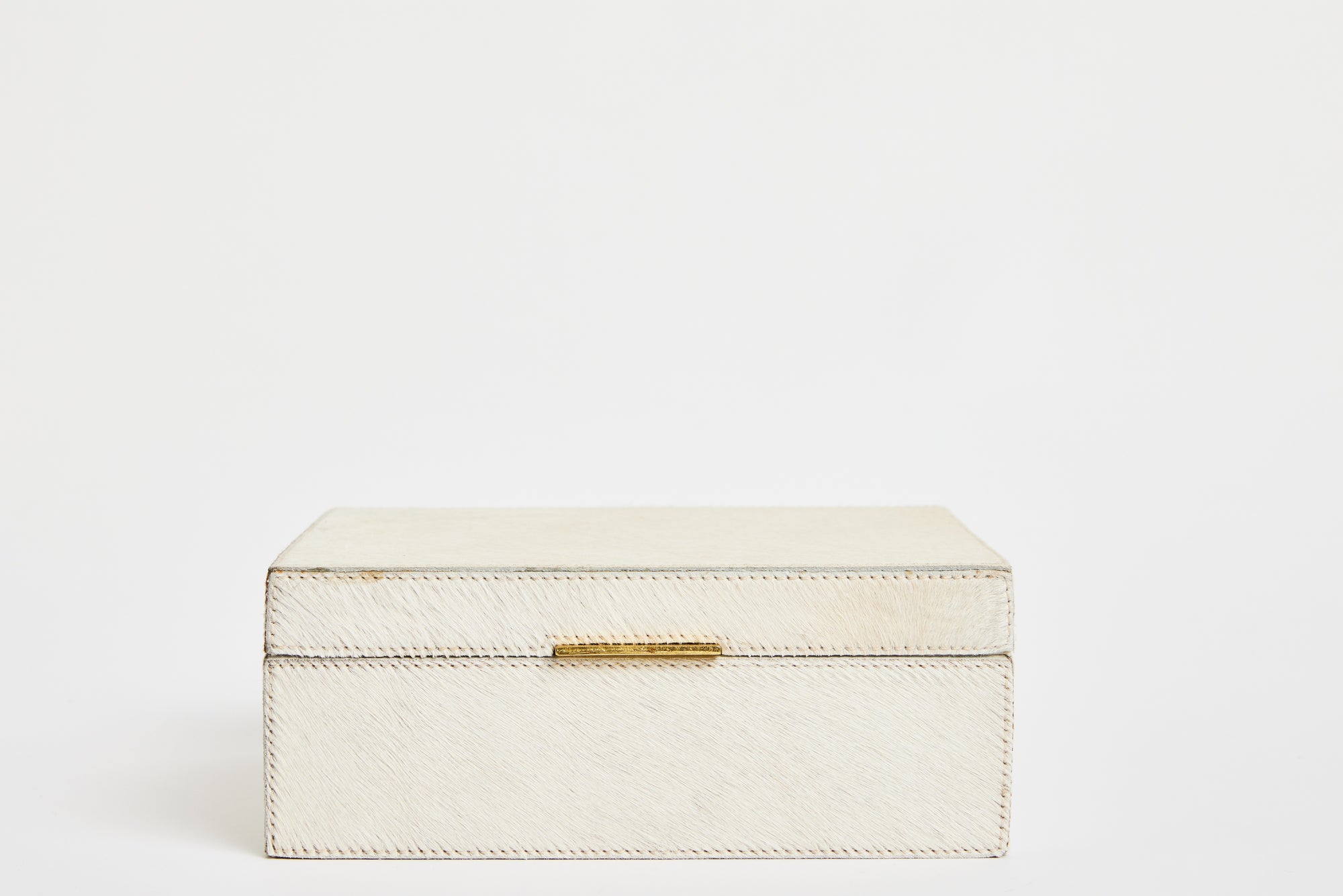 Medium Berset White Hide Jewelry Box