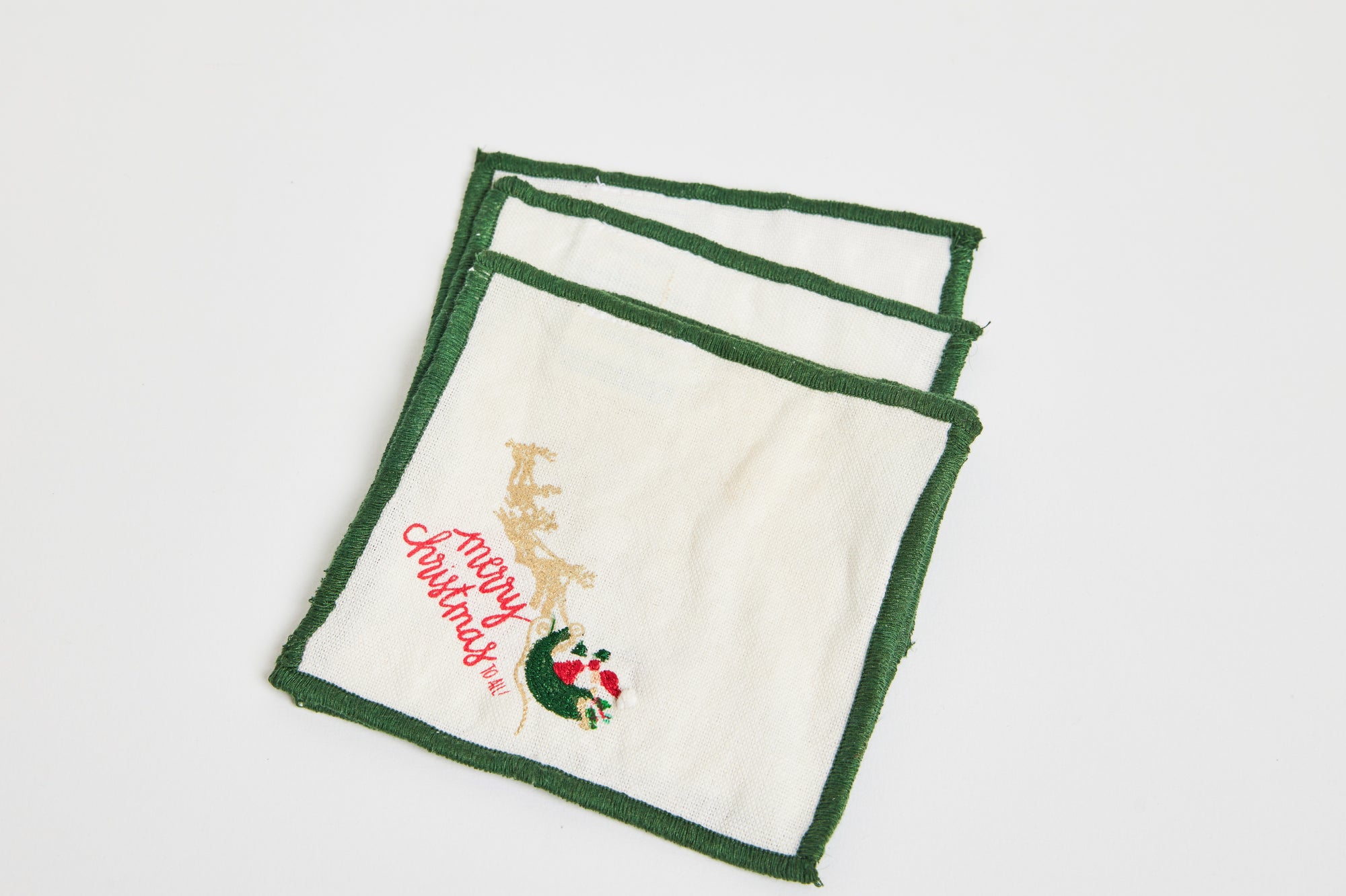 Flying Santa Cocktail Napkins, Set of 4