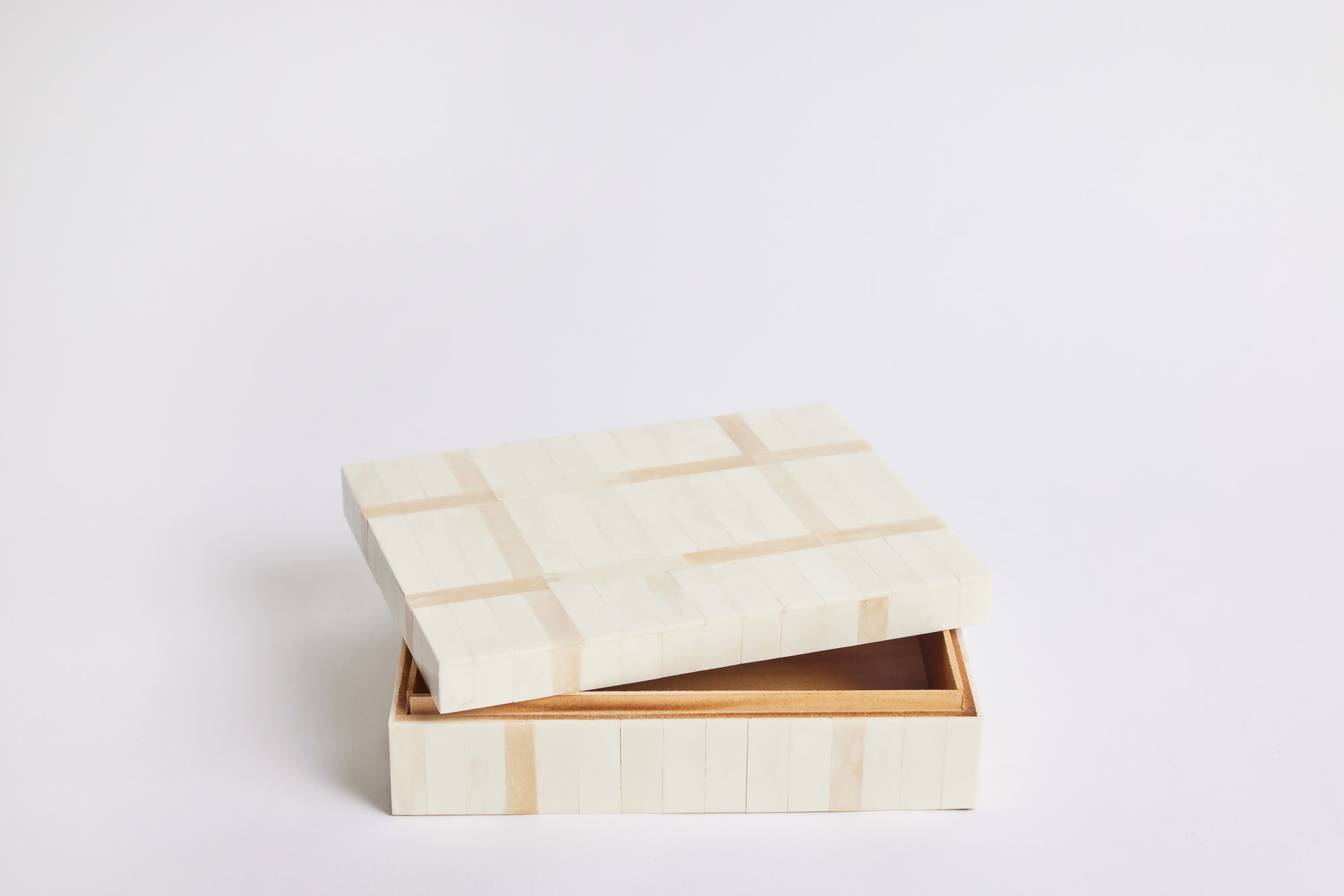 Large Cream and Caramel Bone Box