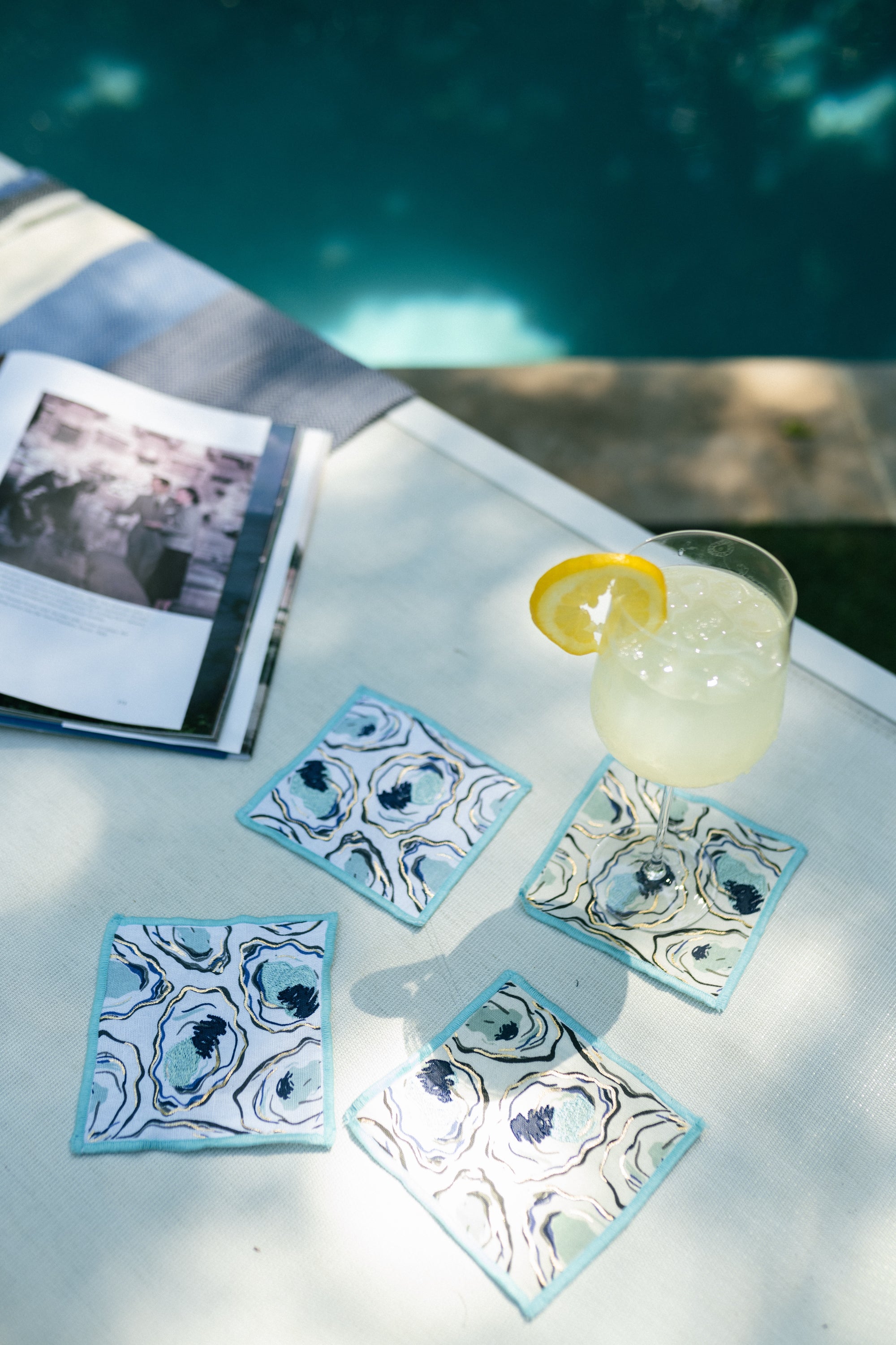 Oyster Cocktail Napkins, Set of 4