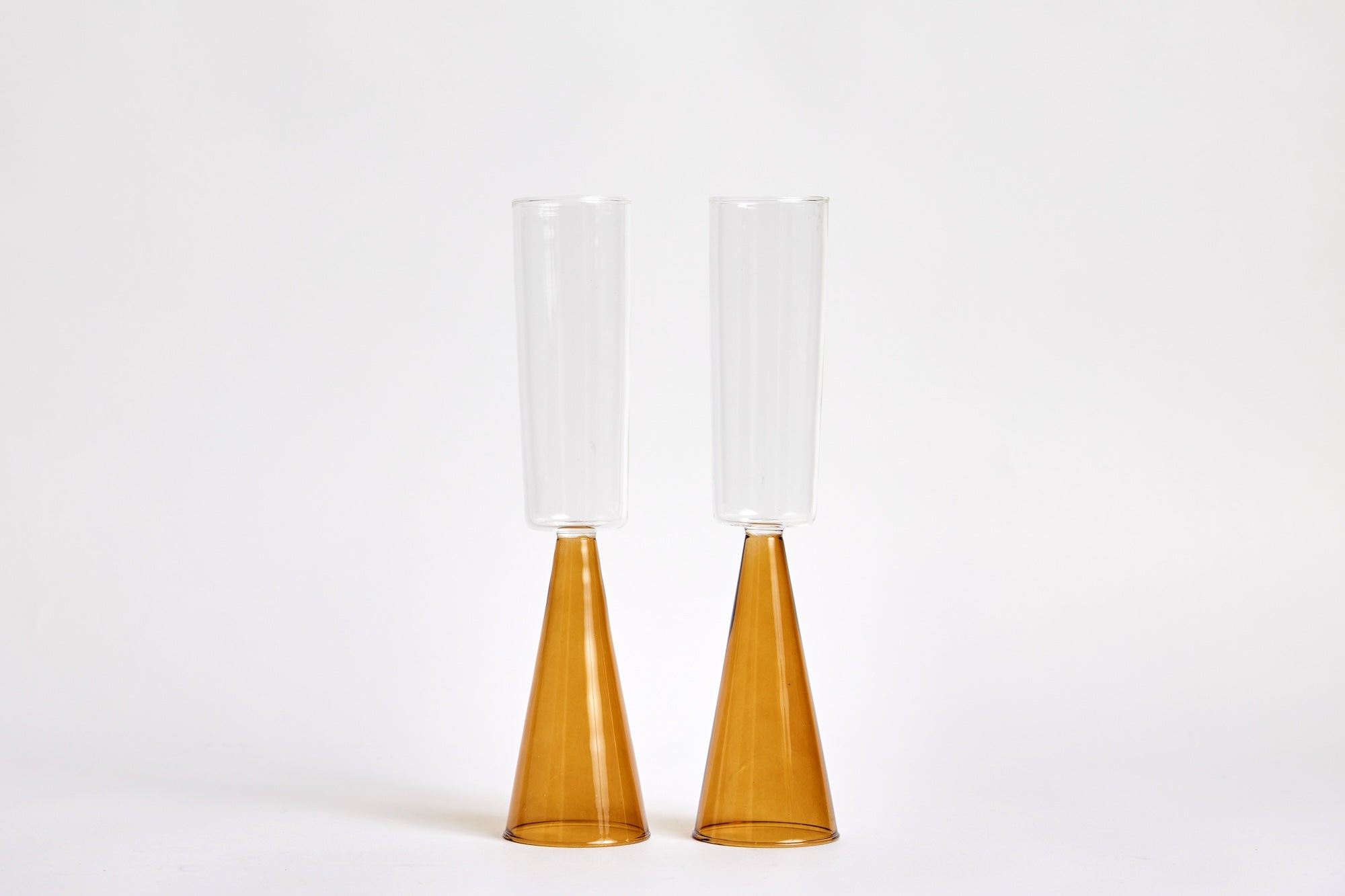 Amber Champagne Glasses, Set of 4
