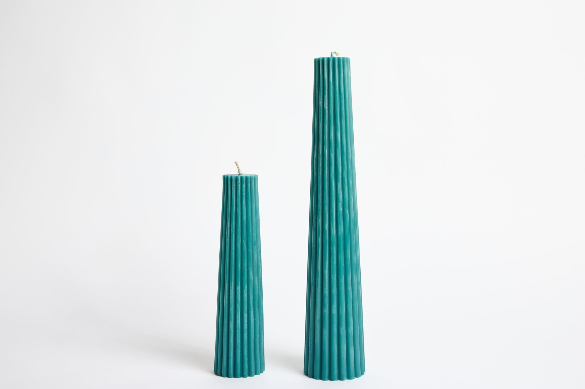 Fluted Pillar, Turquoise, 13.5"