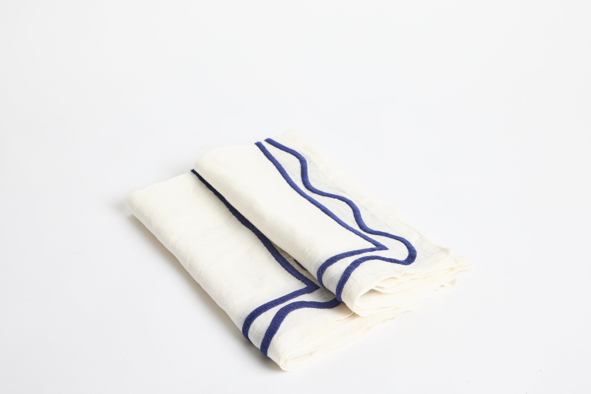 Colorblock EmbroideredLinen Napkins, Set of 2