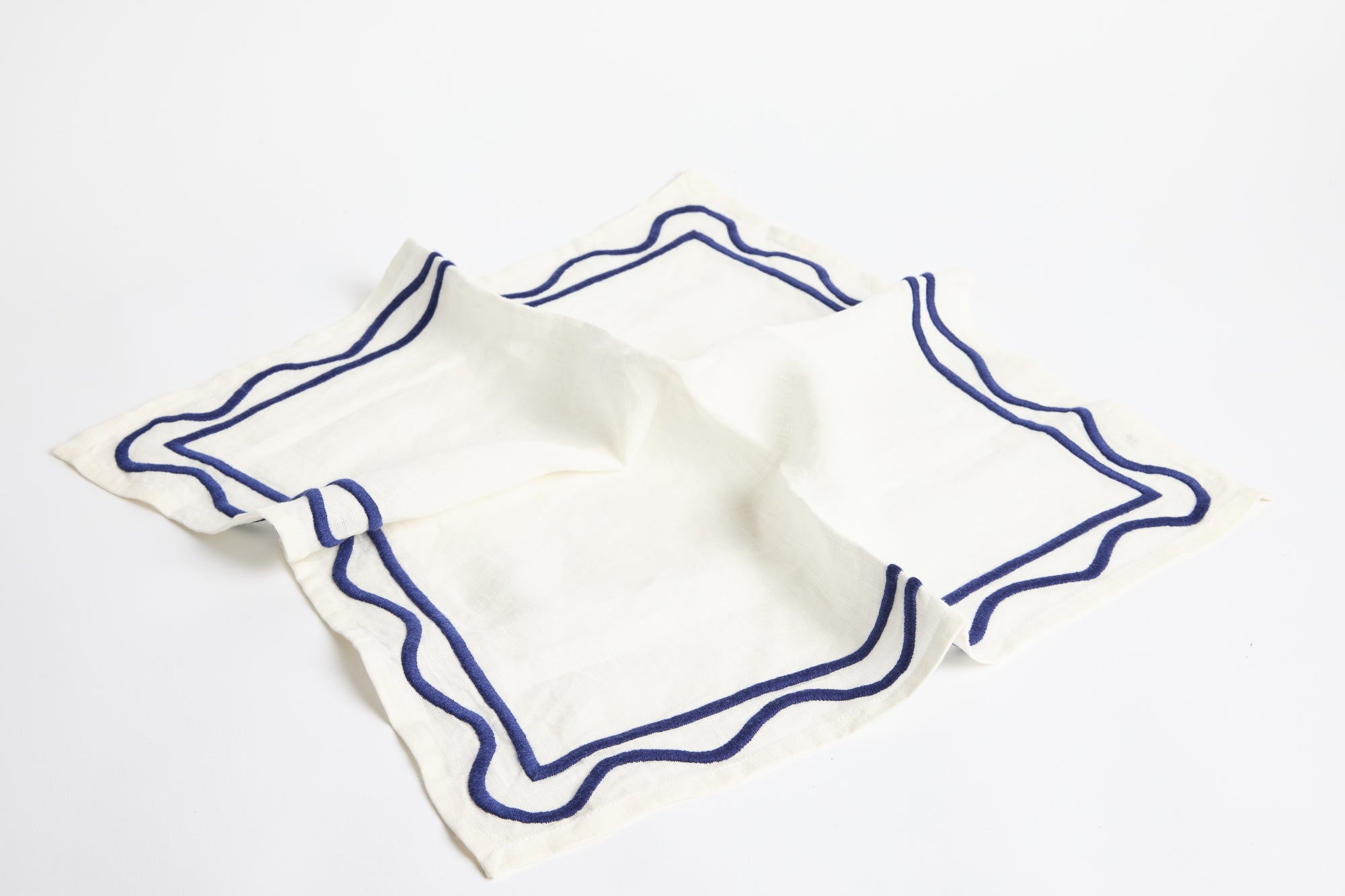 Colorblock EmbroideredLinen Napkins, Set of 2