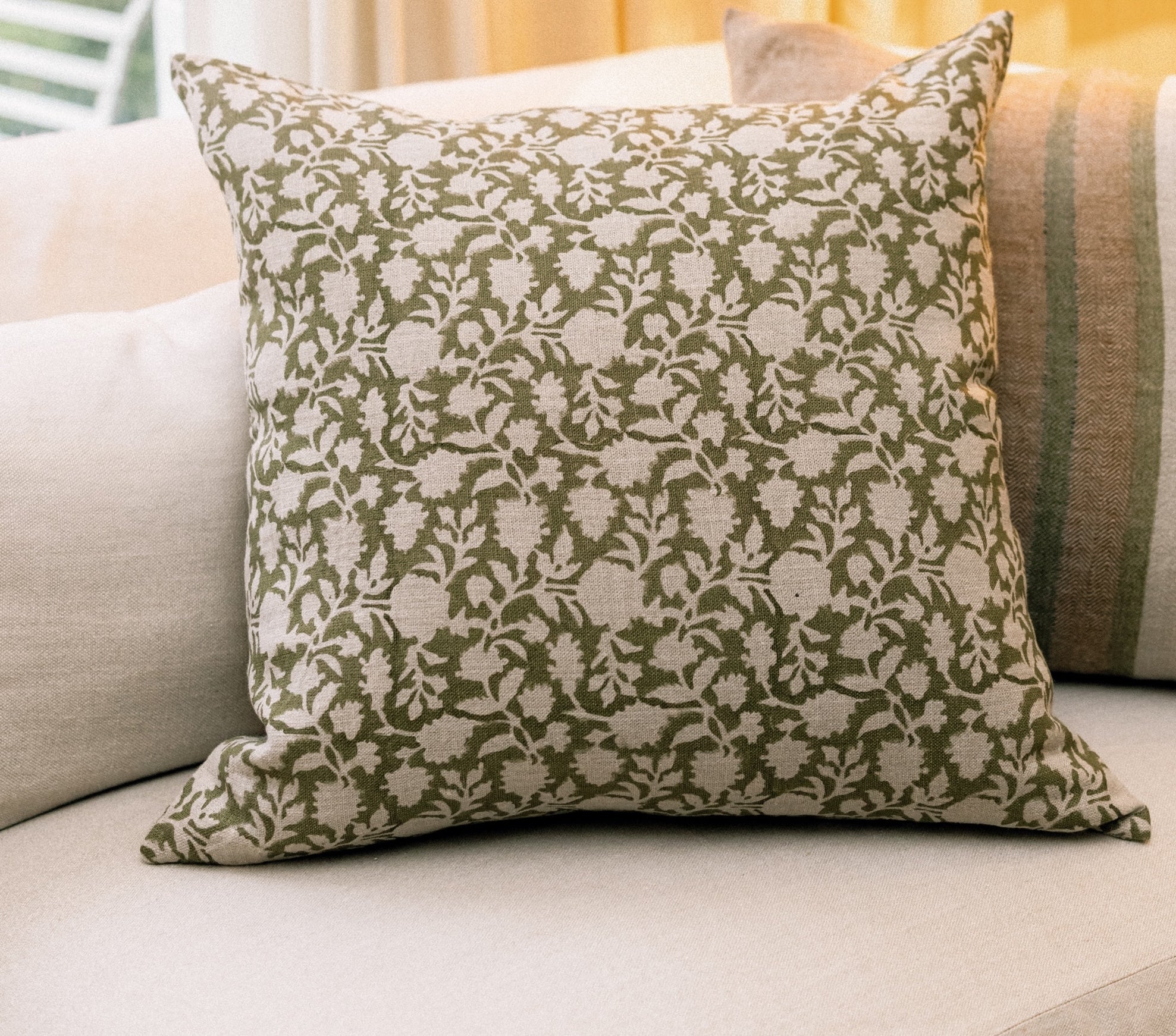 Hedge Row Olive Pillow Cover