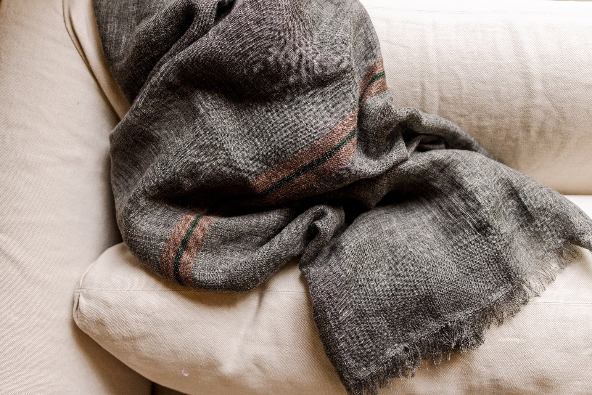 Arlo Stripe Linen Blanket